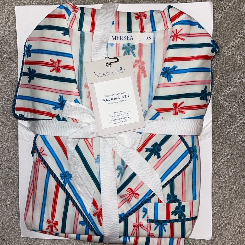 MERSEA Women's Striped Pajama Set - Red, Blue, White